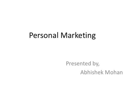 personal marketing