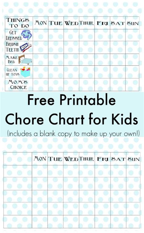 printable chore chart