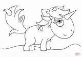 Coloring Kawaii Unicorn Pages Printable sketch template