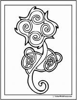 Celtic Flower Coloring Pages Knot Printable Irish Colorwithfuzzy Thistle Scottish sketch template