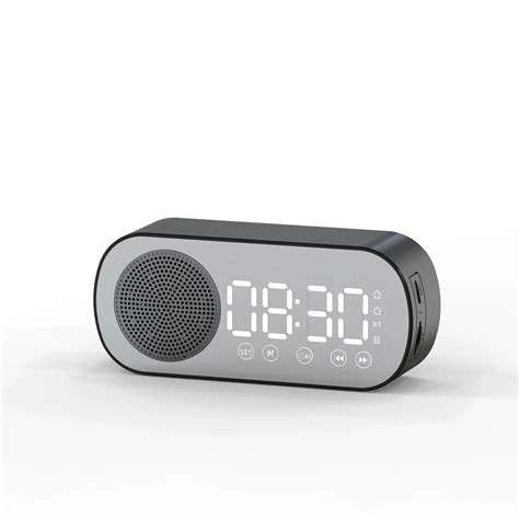 mini desktop  draadloze bluetooth speaker spiegel smart touch klok wekker subwoofer kolom
