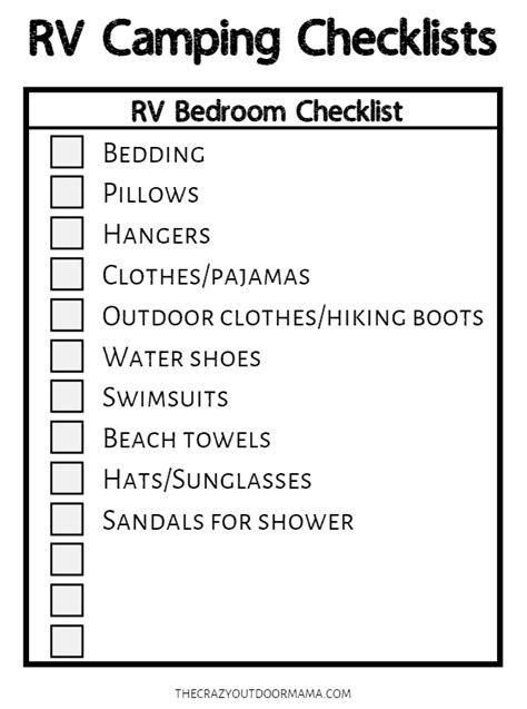 ultimate rv camping checklists   printable pdfs rv camping