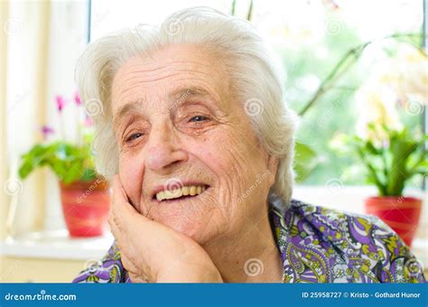 gray haired woman stock image image  face mother