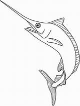 Marlin Swordfish Poisson Peces Pez Colorier Poissons Coloriages Imprimé Fois Ballenas sketch template