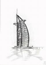 Burj Arab Al Sketch Drawings Drawing Architecture Deviantart Building Famous Easy Buildings Pencil 1273 Img07 Architectural A4 Favourites Add Choose sketch template