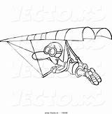 Hang Gliding Outlined Toonaday sketch template
