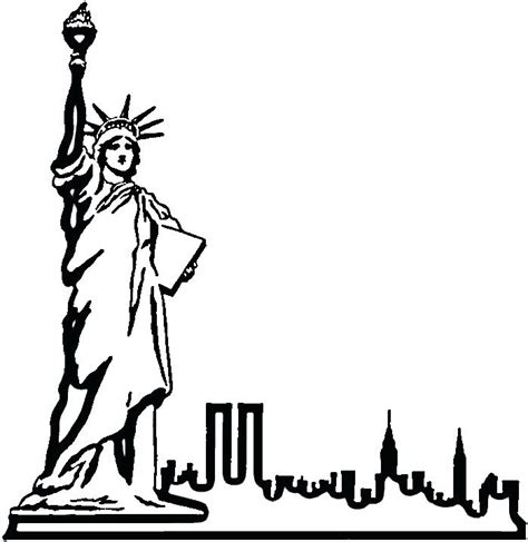 Statue Of Liberty Black And White Drawing At Getdrawings