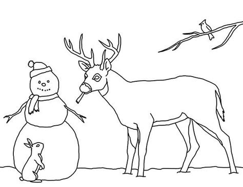 snowman  christmas   animal friends coloring page kids