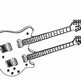 Guitarra Colorir Dupla Tudodesenhos sketch template