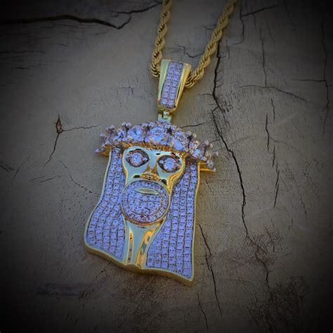 14k Iced Out Jesus Piece Pendant Hip Hop Jewelry Ts For Etsy