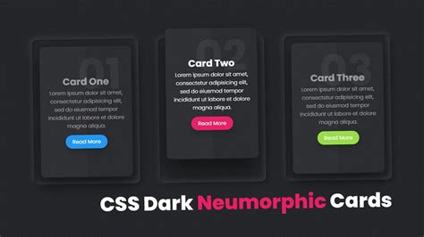 css dark neumorphism cards  html css  hover effects css ui
