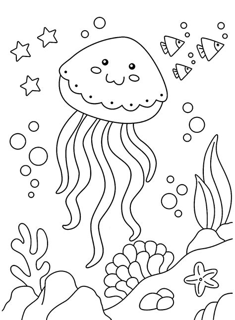 jellyfish coloring page  printable coloring pages