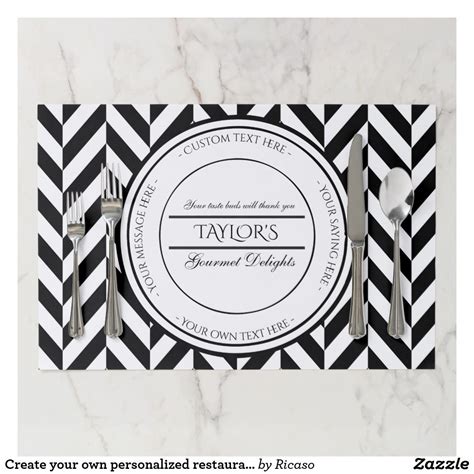 create   personalized restaurant paper placemat zazzle