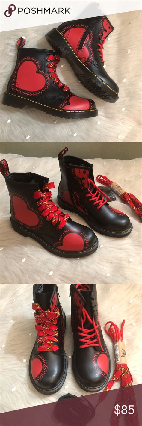 dr martens delaney heart boot boots combat boots black boots
