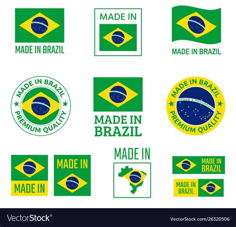 brazil labels set federative republic vector image