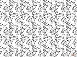 Escher Pegasus Tessellation Tessellations Supercoloring Ausmalbilder Tesselation Pegasos Teselado sketch template