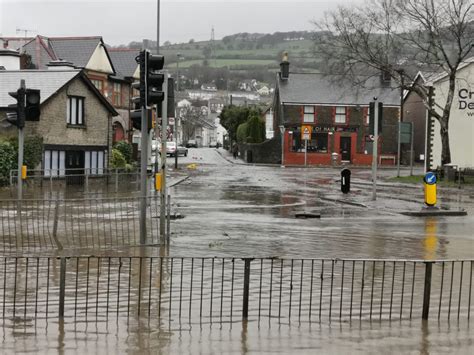 storm dennis triggers flooding in caerphilly county borough