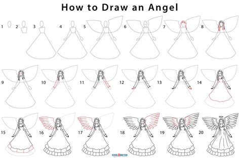 How To Draw An Angel Figure Printable Step By Step Drawing Sheet