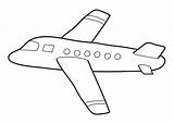 Vliegtuig Kleurplaat Simpel Vliegtuigen sketch template