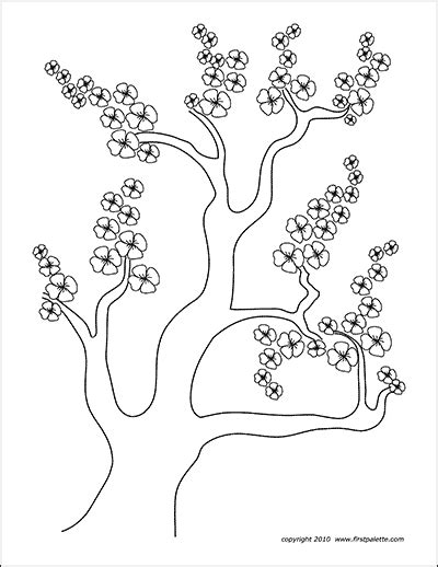 cherry blossom tree  printable templates coloring pages