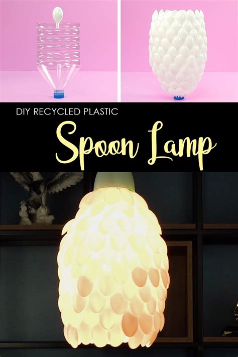 diy recycled plastic spoon lamp diy recycle diy recycle plastic recycled crafts