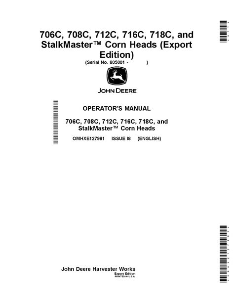 john deere      stalkmaster corn heads omhxe operators