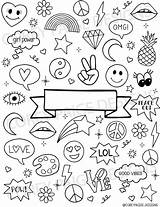 Vibes Coloring Doodles sketch template