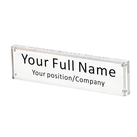 Ieek Acrylic Desk Name Plate For Office Clear Acrylic Block Nameplate