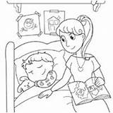 Night Coloring Bedtime Nighty Pages Surfnetkids Next People sketch template