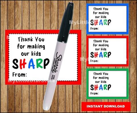 teacher appreciation gift tag teacher appreciation sharpie etsy