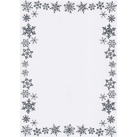 printable christmas border writing paper  snowflake border card