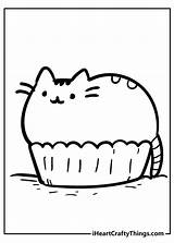 Pusheen Colouring Eating Sheet Iheartcraftythings sketch template