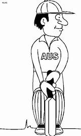 Coloring Cricket Pages Cricketer Australian Printable sketch template