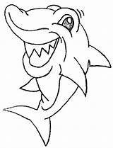 Shark Coloring Pages Cartoon Colouring Kids Baby Printable Cute Basking Color Funny Something Print Drawing Seeing Animal Sharks Face Sheet sketch template
