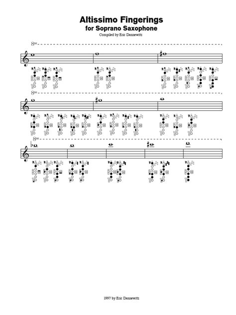 soprano sax altissimo chart saxophone woodwind instruments