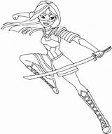 Coloring Pages Superhero Female Katana Hero Via Super High sketch template