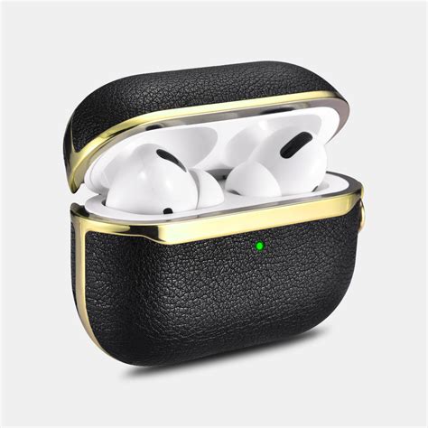 airpods pro gold electroplating tpupu leather protective casewith
