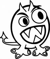 Monster Coloring Cute Pages Wecoloringpage sketch template