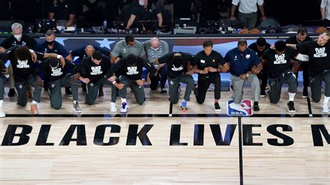 Nba Players Kneel During Anthem In Black Lives Matter Protest At