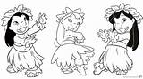 Hula Stitch Lilo Coloring Pages Dance Printable Dancing Kids sketch template