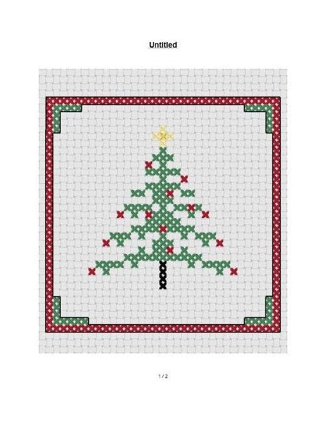 a cross stitch christmas tree on a white background