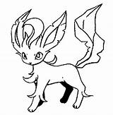 Pokemon Leafeon Coloring Pages Pokémon Phyllali Morningkids sketch template