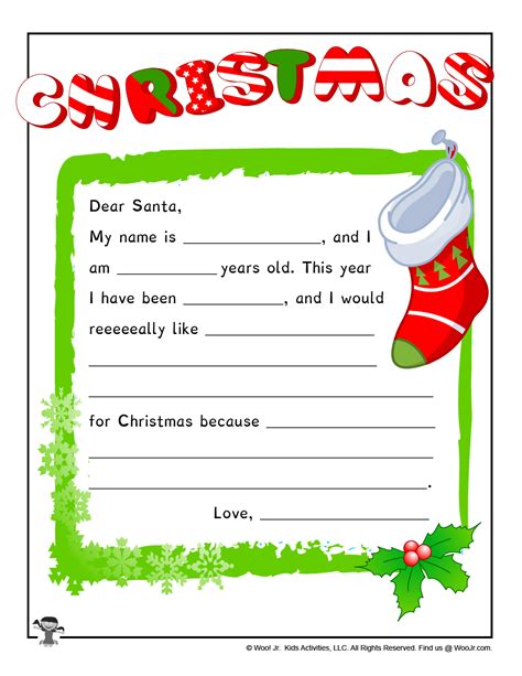 printable christmas santa letter woo jr kids activities