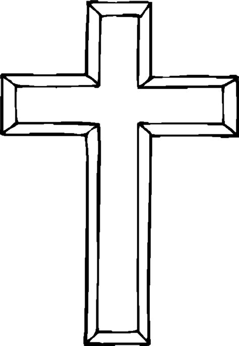 high quality cross clipart black  white coloring