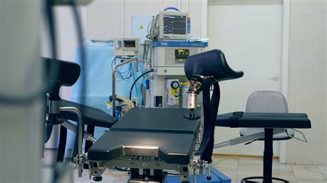 close up of a gynecological examination chair in a medical