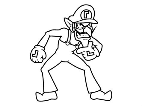 waluigi coloring page coloring pages