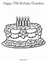 Birthday Coloring Happy Cake 70th Grandma Granny Pawpaw 100th Worksheet Sheet 1st Pages Opa Twistynoodle Print Noodle Twisty Candles Add sketch template