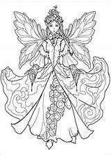 Coloring Fairy Pages Winter Fairies Color Print Printable Fee Adults Christmassy Faerie Christmas Adult sketch template
