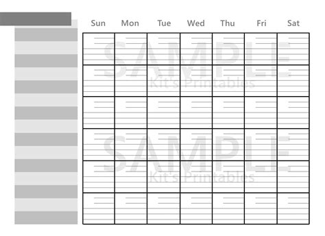 large blank monthly wall calendar template digital etsy