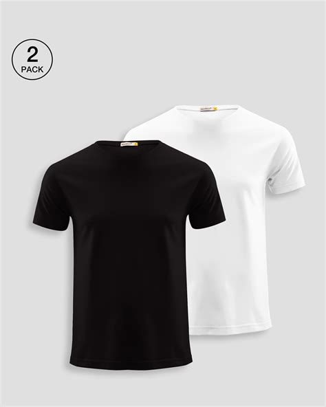 buy men s plain half sleeve t shirt pack of 2 black and white for men